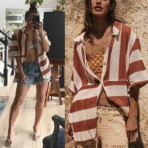 WE THE FREE DEL MAR CABANA SHIRT COVER UP S